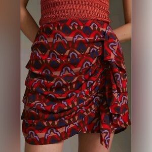 Anthropologie Dolan Asymmetrical Ruched Ruffle Skirt S